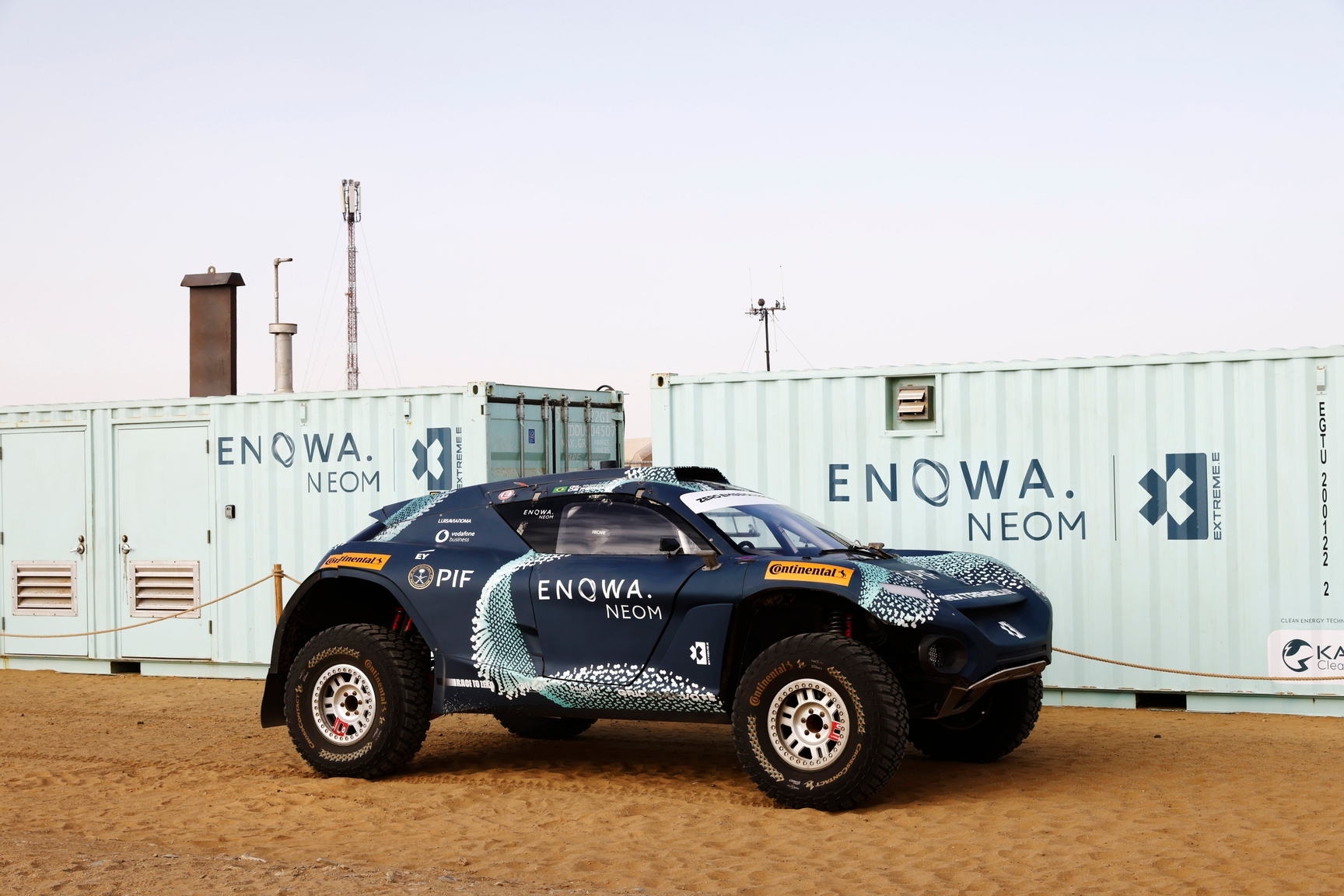 FEBRUARY 16: The Enowa Neom car next to the Enowa Neom fuel cell during the Saudi Arabia on February 16, 2024. (Photo by Andrew Ferraro / LAT Images)