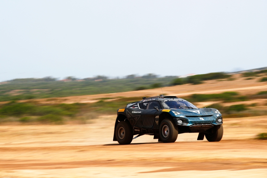 JULY 06: Jutta Kleinschmidt (GER) / Nasser Al-Attiyah (QAT), Abt Cupra XE during the Sardinia on July 06, 2022. (Photo by Sam Bloxham / LAT Images)