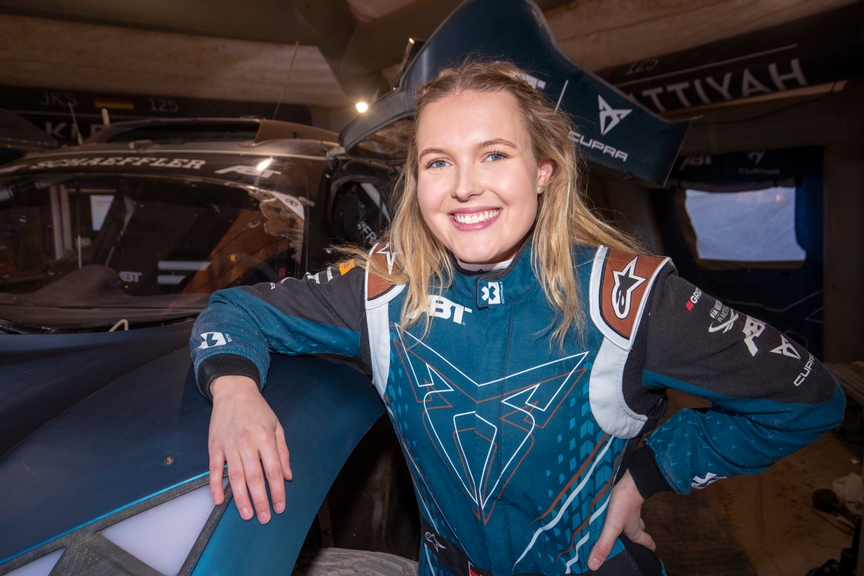 SEPTEMBER 24: Klara Andersson, Swedish rallycross driver is the new Abt Cupra XE driver during the Antofagasta on September 24, 2022. (Photo by Sam Bloxham / LAT Images)